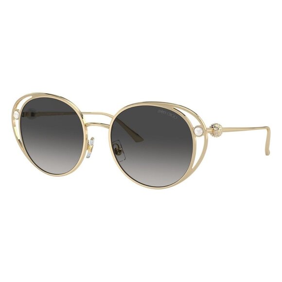 New JIMMY CHOO Gold Round JC4003HB 3006/8G Sunglasses Women - Picture 1 of 6